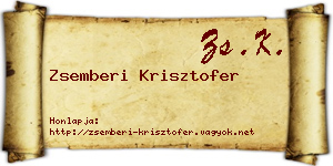 Zsemberi Krisztofer névjegykártya