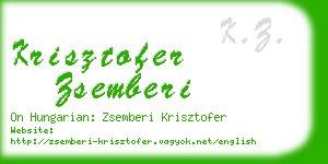 krisztofer zsemberi business card